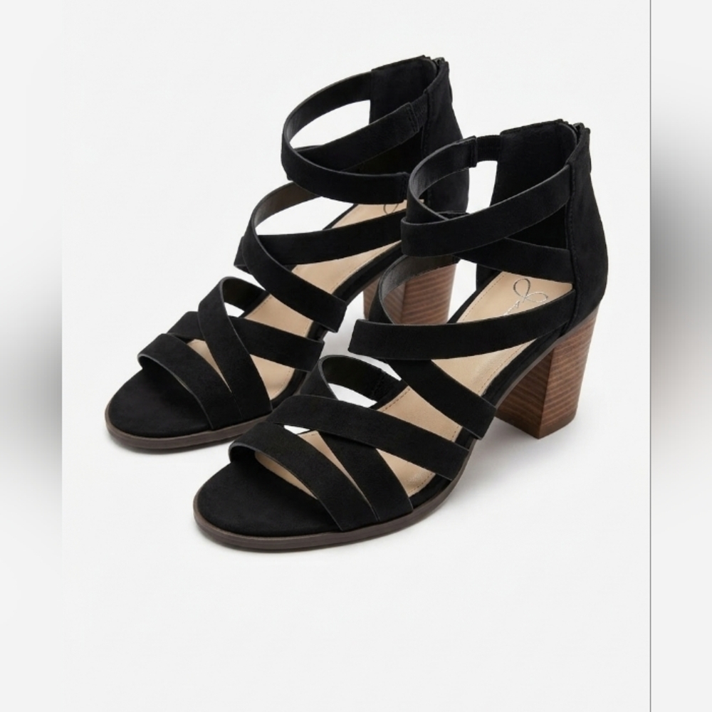 Jessica Simpson Block Heel Caged Strappy Sandals~Size 7